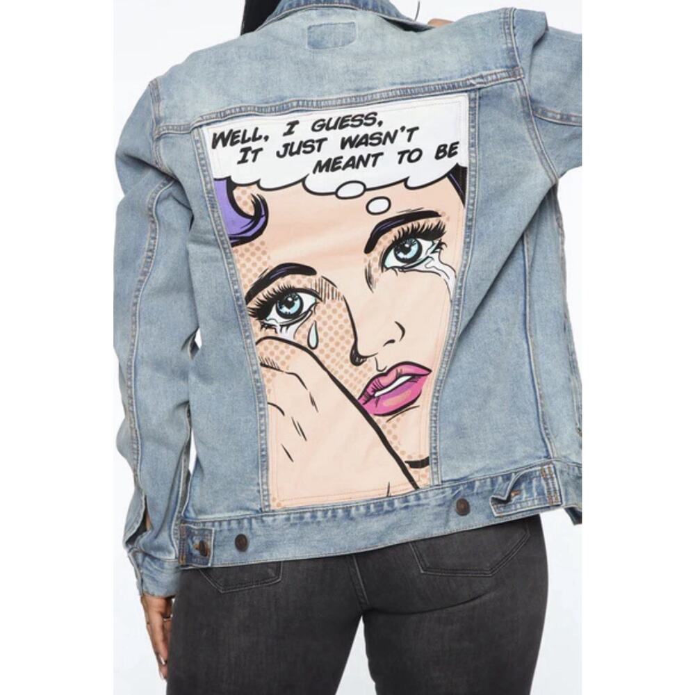 Threadfast Well I Guess It Just Wasn't Meant To Be Denim Jacket Womens Size M